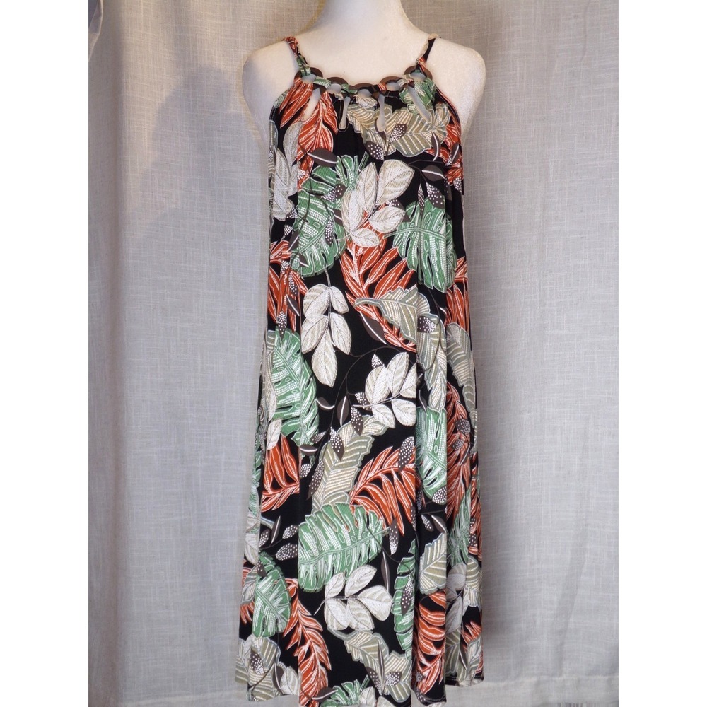Tropical Print Maxi Dress Women's Size M – Spaghetti Strap